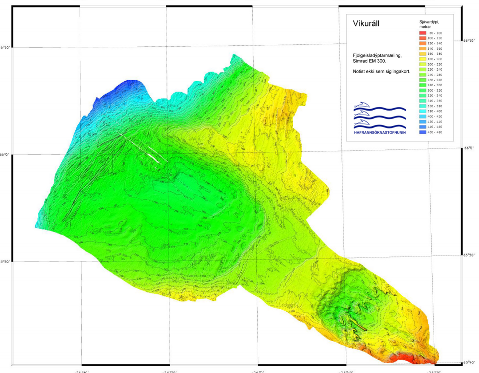 Víkuráll - dýptarkort