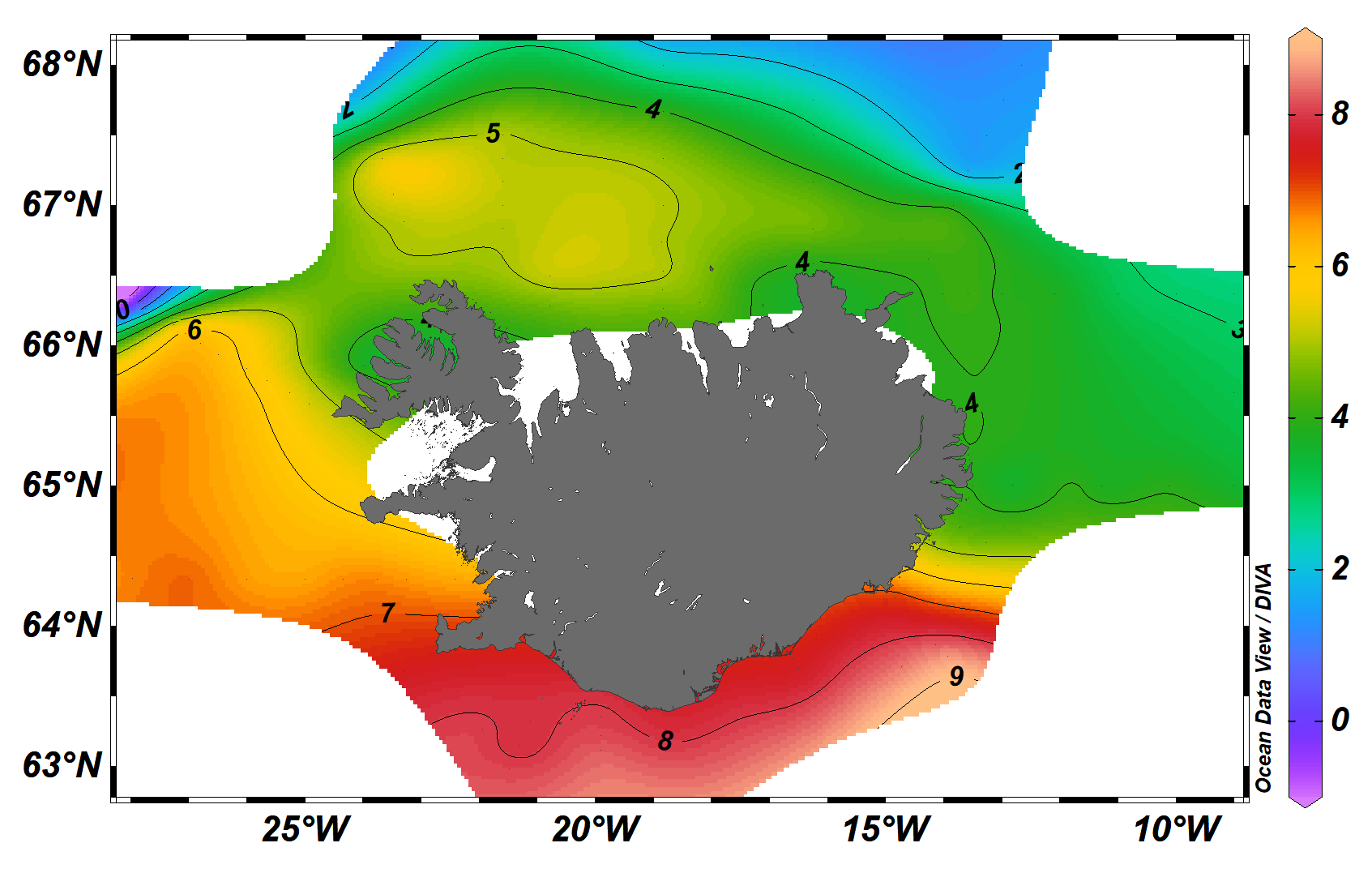 hiti mældur á 50 metra dýpi