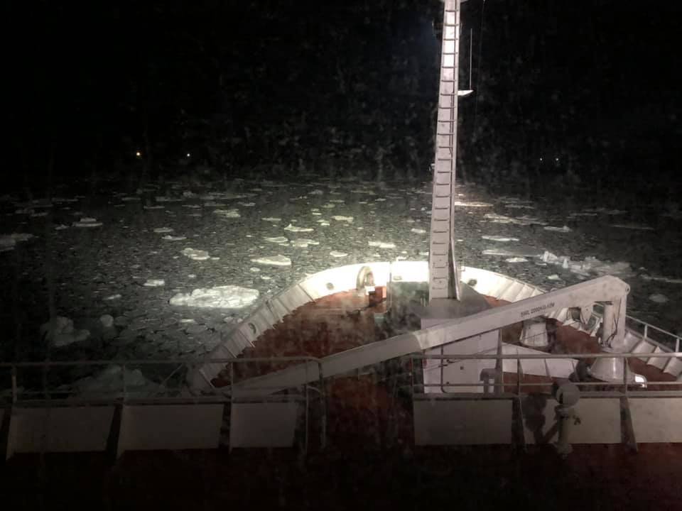 Ljósm. Sigurður Jónsson. Mynd er tekin við kantinn utan við Barðagrunn um borð í rs. Árna Friðrikssy…