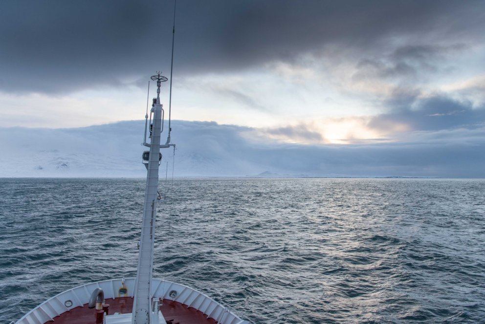 Rannsóknaskipið Árni Friðriksson HF 200 á miðunum úti fyrir Snæfellsnesi. 
Mynd: Svanhildur Egilsdó…