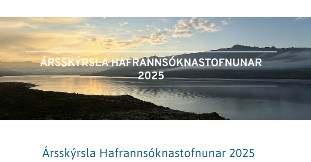 Ársskýrsla Hafrannsóknastofnunar fyrir árið 2025 er komin út