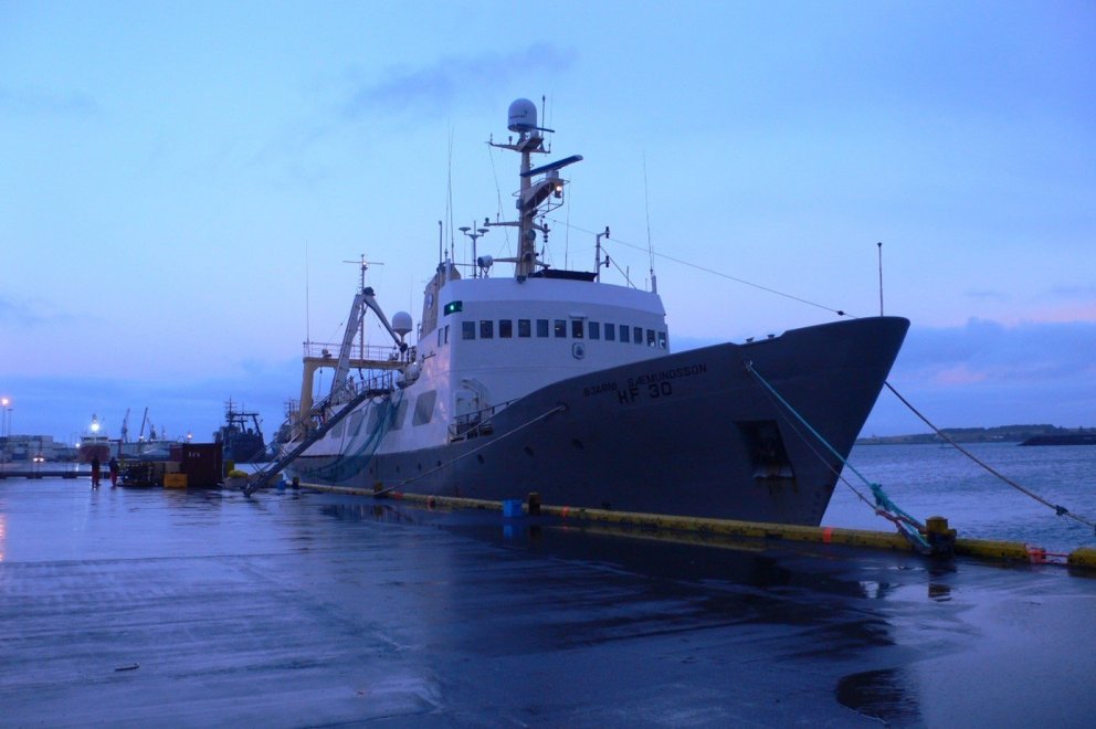 Bjarni Sæmundsson við Fornubúðir í Hafnarfirði fyrir brottför, 15. febrúar 2021. Ljósm. Andreas Macr…