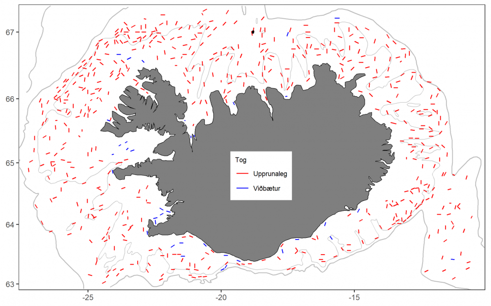 Mynd er tekin úr skýrslu og sýnir stöðvar sem teknar voru.