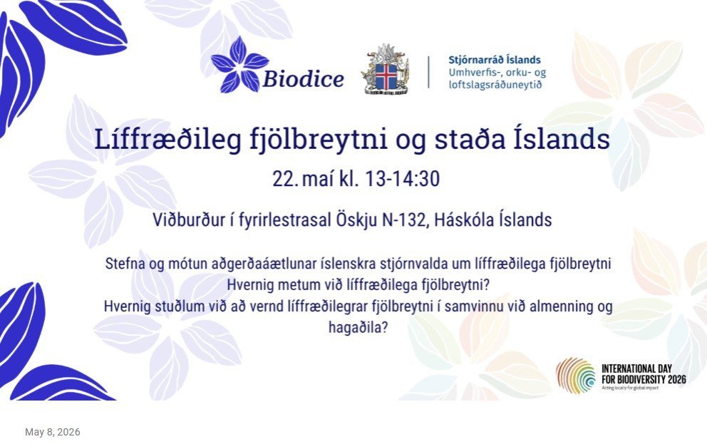 Málstofa um líffræðilega fjölbreytni 22. maí