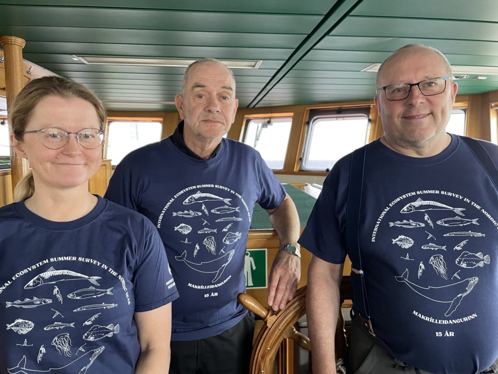 Hér má sjá þau Önnu Heiðu Ólafsdóttur, leiðangursstjóra makrílleiðangursins, Kristján H. Kristinsson…