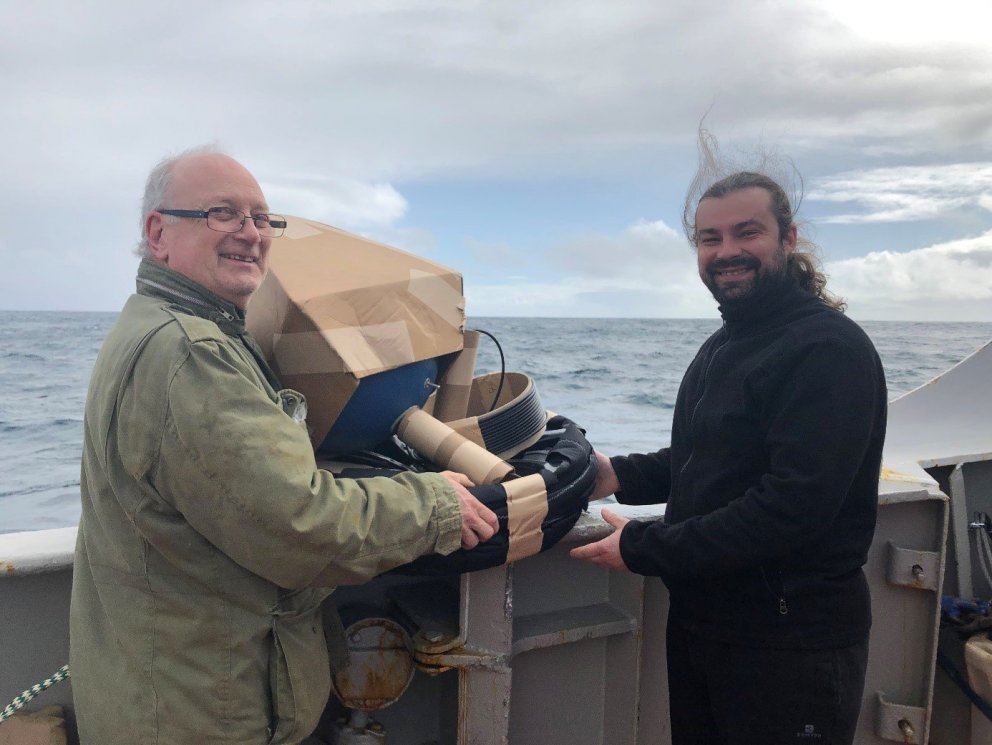Magnús Danielsen og Jacek Sliwinski, sérfræðingar Hafrannsóknastofnunar. Ljósm. Hafrannsóknastofnun