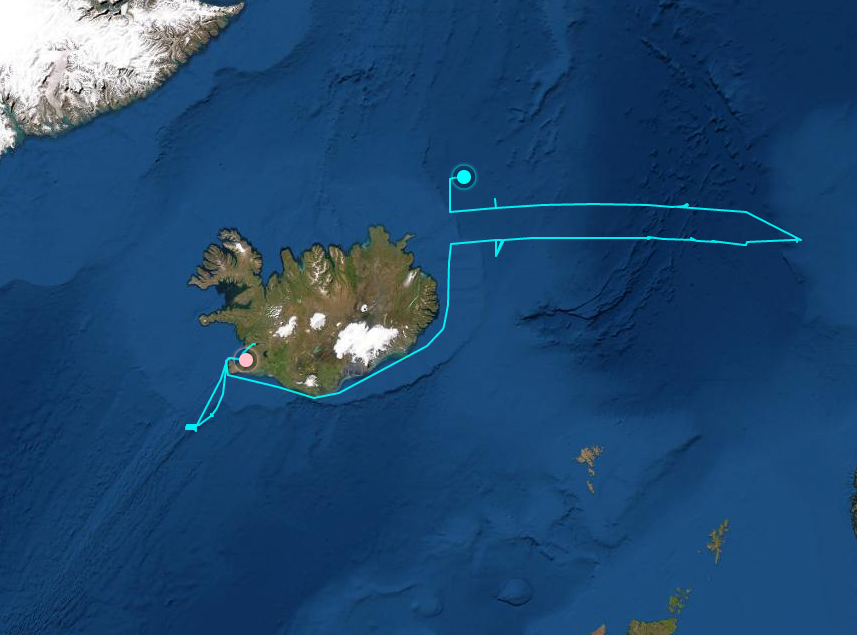 Staðsetning rs. Árna Friðrikssonar 11. maí 2022