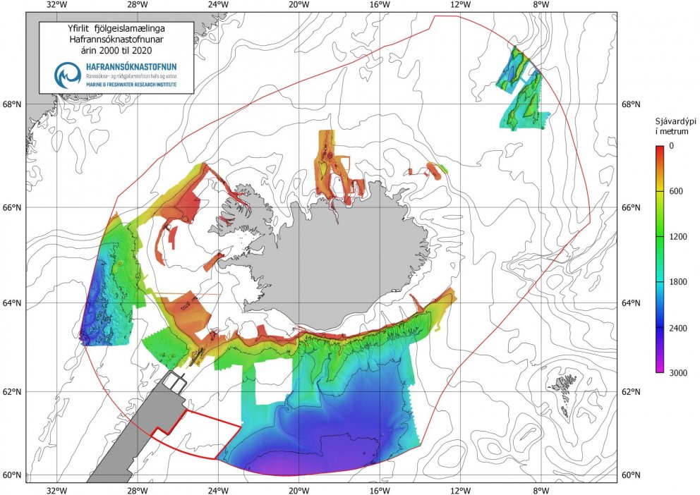Yfirlitsmynd af hafsvæðinu við Ísland.