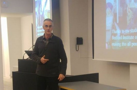 Steven Campana delivers a lecture