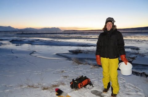 Jill Welter delivers a lecture at MFRI