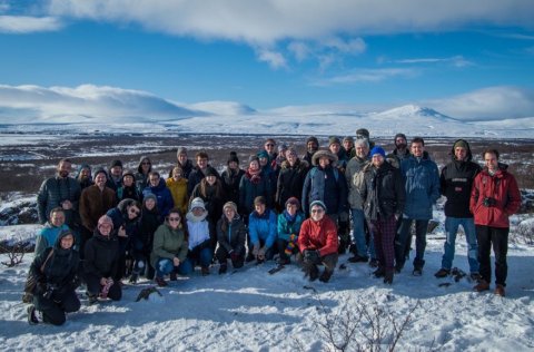 Ráðstefnugestir í þjóðgarðinum á Þingvöllum. Mynd: Jamie Dodd