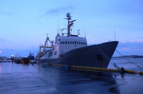 Bjarni Sæmundsson við Fornubúðir í Hafnarfirði fyrir brottför, 15. febrúar 2021. Ljósm. Andreas Macr…