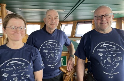 Hér má sjá þau Önnu Heiðu Ólafsdóttur, leiðangursstjóra makrílleiðangursins, Kristján H. Kristinsson…