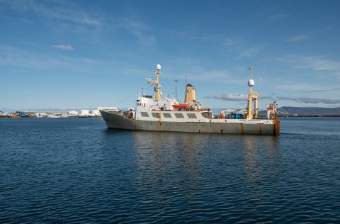 Rannsóknaskipið Bjarni Sæmundsson HF 30 sem nú hefur verið selt til frænda okkar í Noregi. Mynd: Sva…