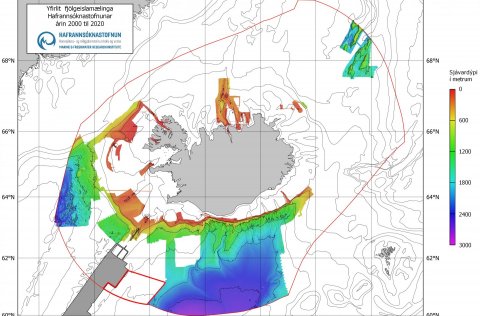 Yfirlitsmynd af hafsvæðinu við Ísland.